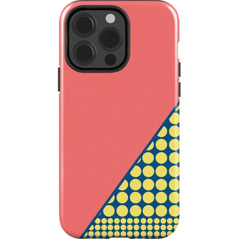 Coral Diagonal Split iPhone 15 Pro Impact Case